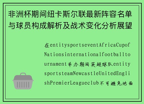 非洲杯期间纽卡斯尔联最新阵容名单与球员构成解析及战术变化分析展望